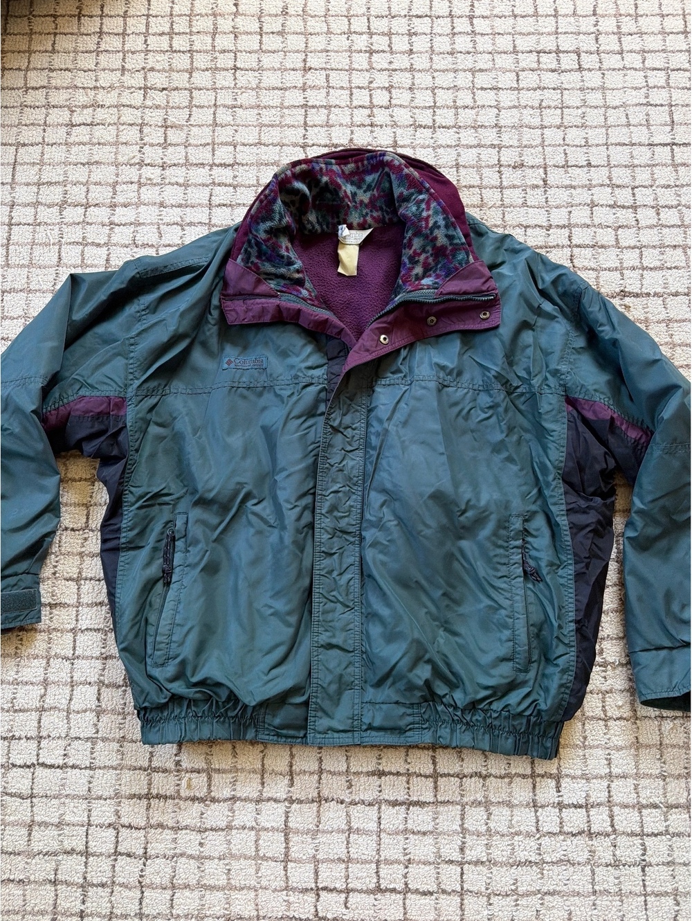 Vintage Men’s Columbia Bugaboo Ski Jacket Teal Cabin gorpcore granola retro XL